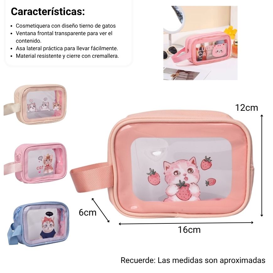 cosmetiquera maquillaje sintetico pvc dim:16x6x12