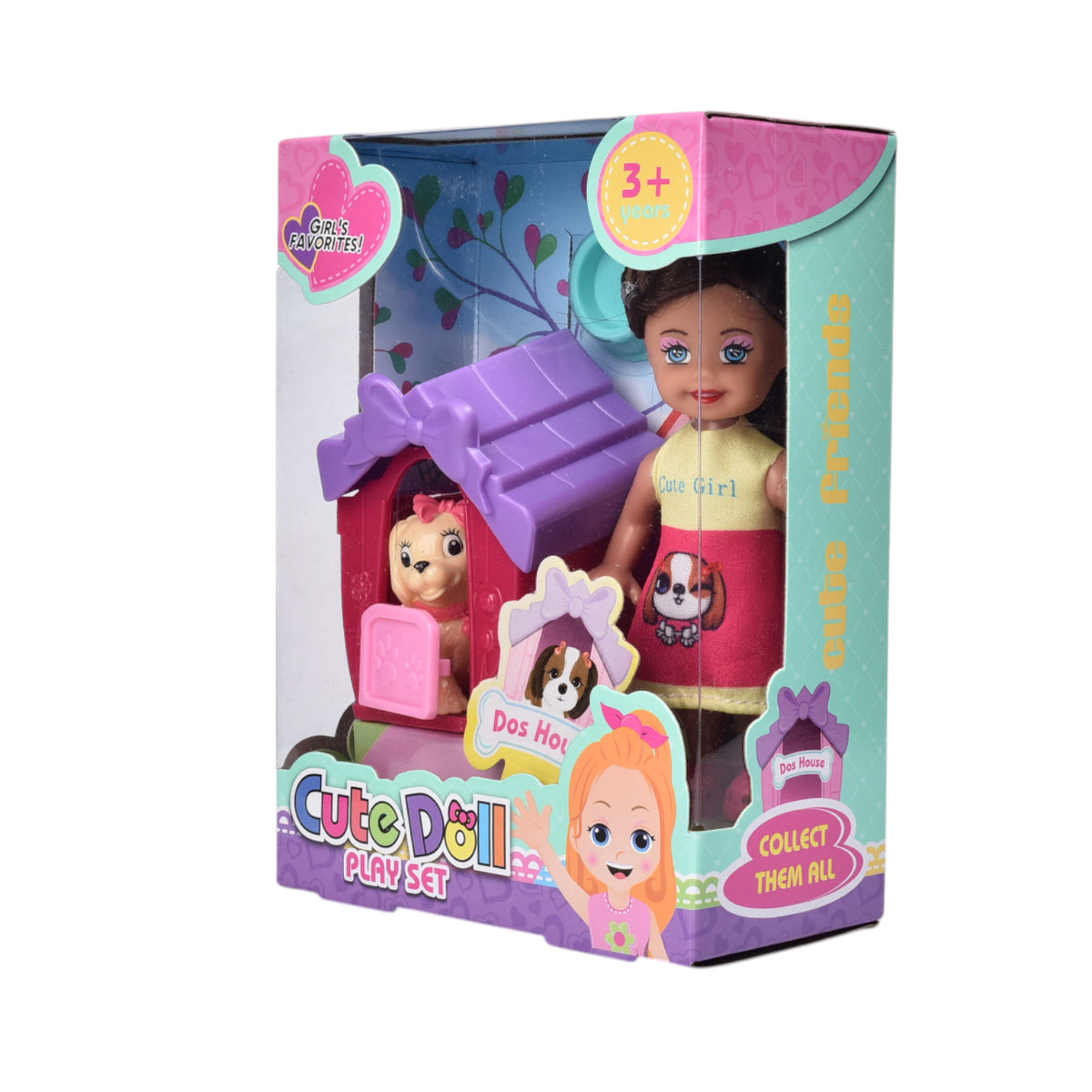 juguete muñecas pequeña plastico con accesorios dim:12x6x16