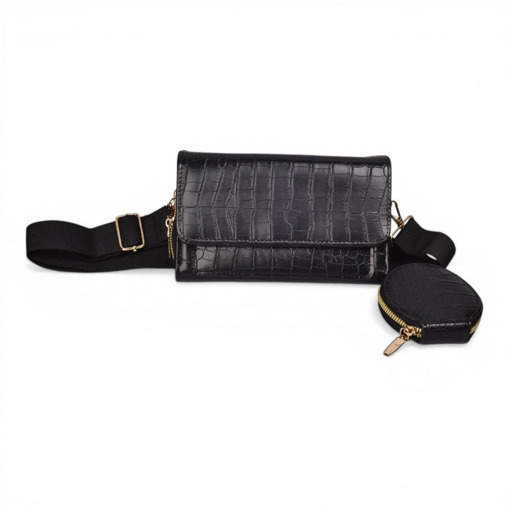 bolso para dama sintetico con monedero dim: 19x13x6