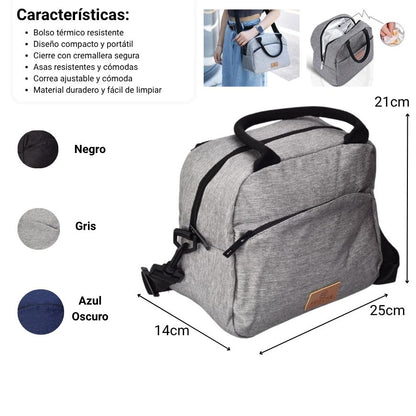 LONCHERA TERMICA POLIESTER PARA ALMUERZO DIM:25X14X21