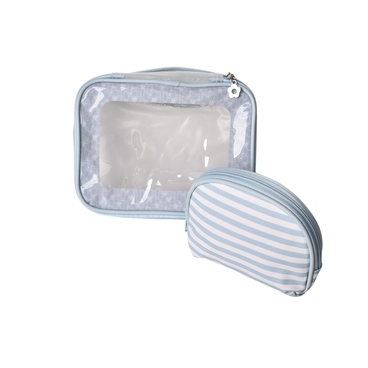 cosmetiquera x 2 und maquillaje sintetico pvc dim:21x15*8