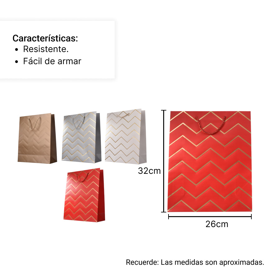 bolsa regalo en papel tamaño mediano