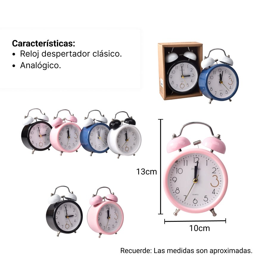 reloj despertador dim: 10x6x14