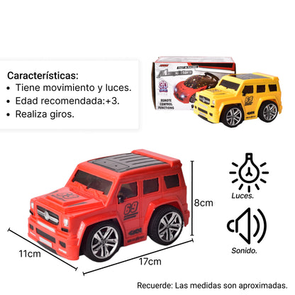CARRO PARA NIÑOS CON MOVIMIENTO LUCES Y SONIDO PLASTICO