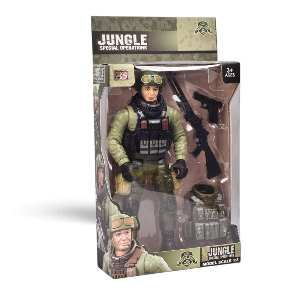 muñeco militar plastico dim: 31*6*17cm