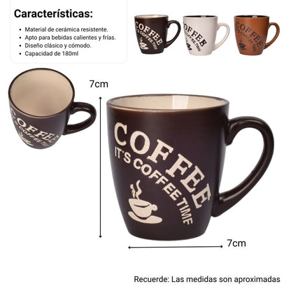 MUG POCILLO CERAMICA 180ML DIM:7X7X8