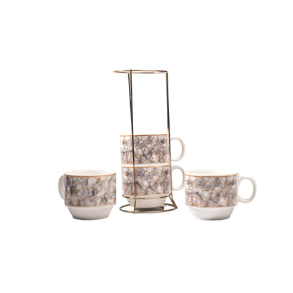 MUG POCILLO CERMICA COLOR BLANCO X 4 UNIDADES