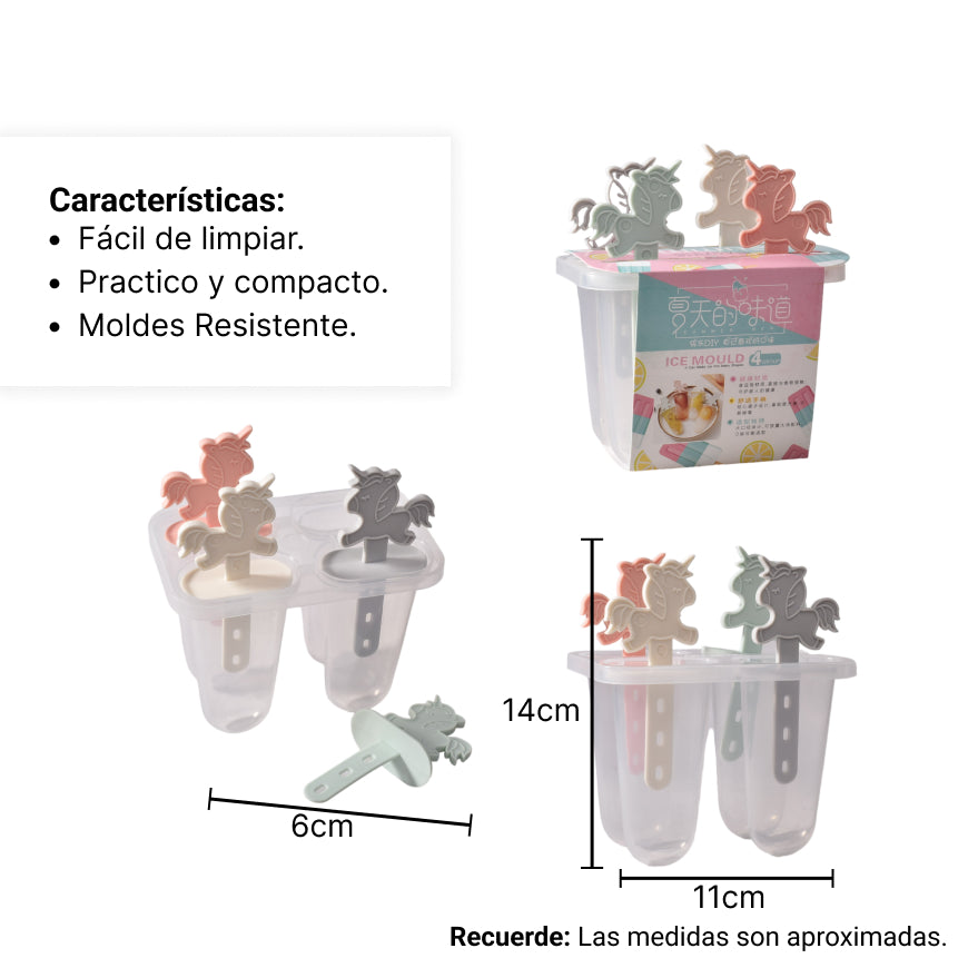 molde para helados unicornio dim:12x8x13