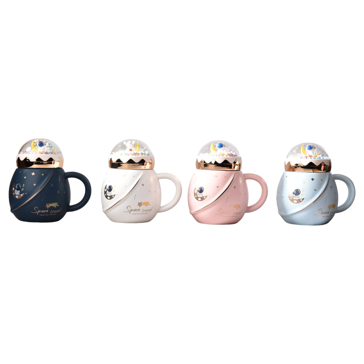 mug pocillo en ceramica astronauta grande ancho con tapa