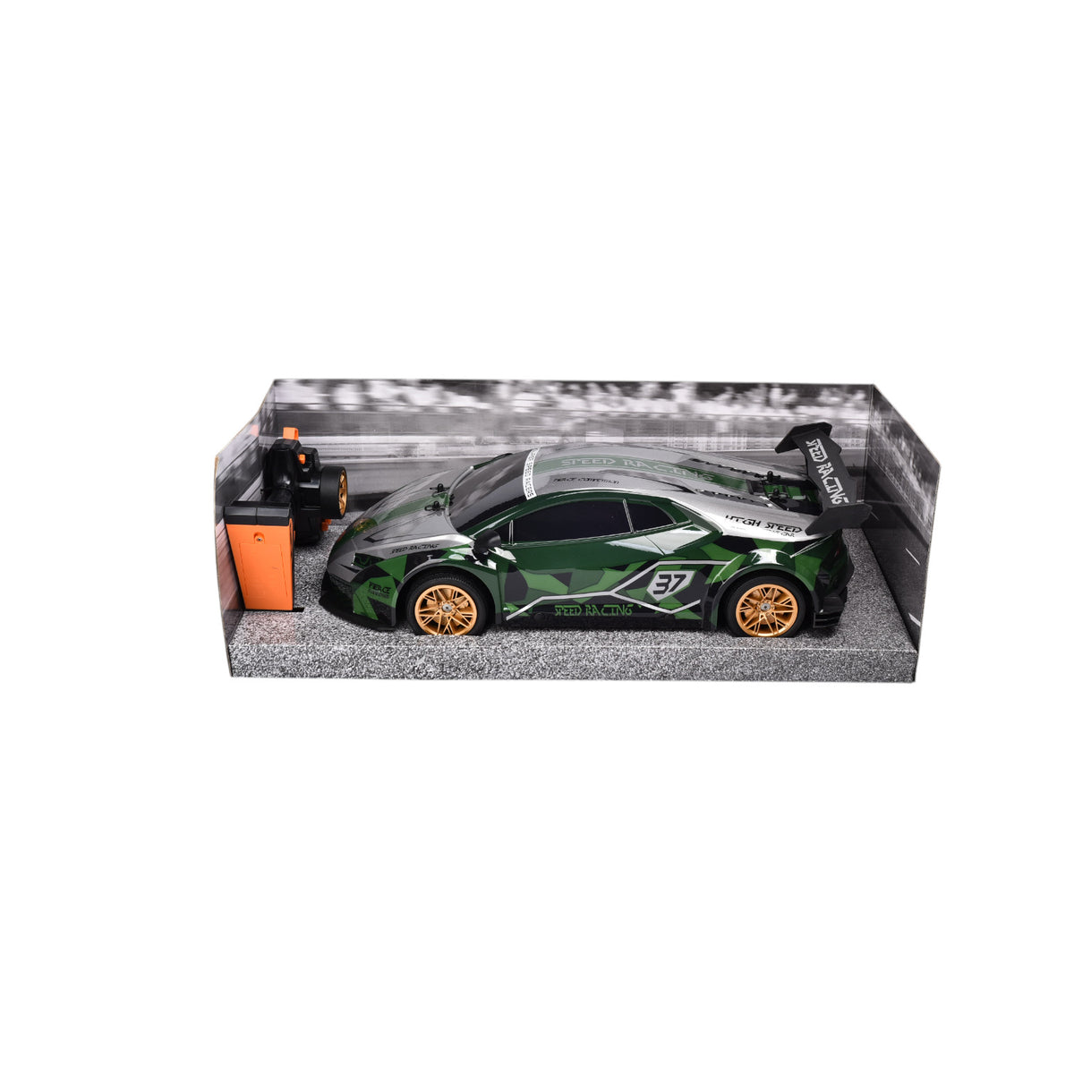 juguete carro deportivo con control remoto dim:56x24x19