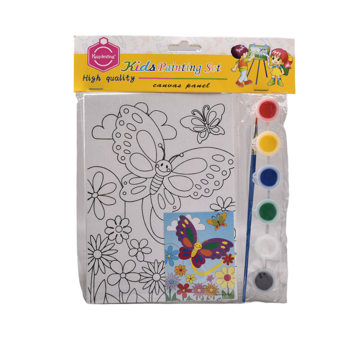 set lienzo cuadrado animales madera+fibra con temperas