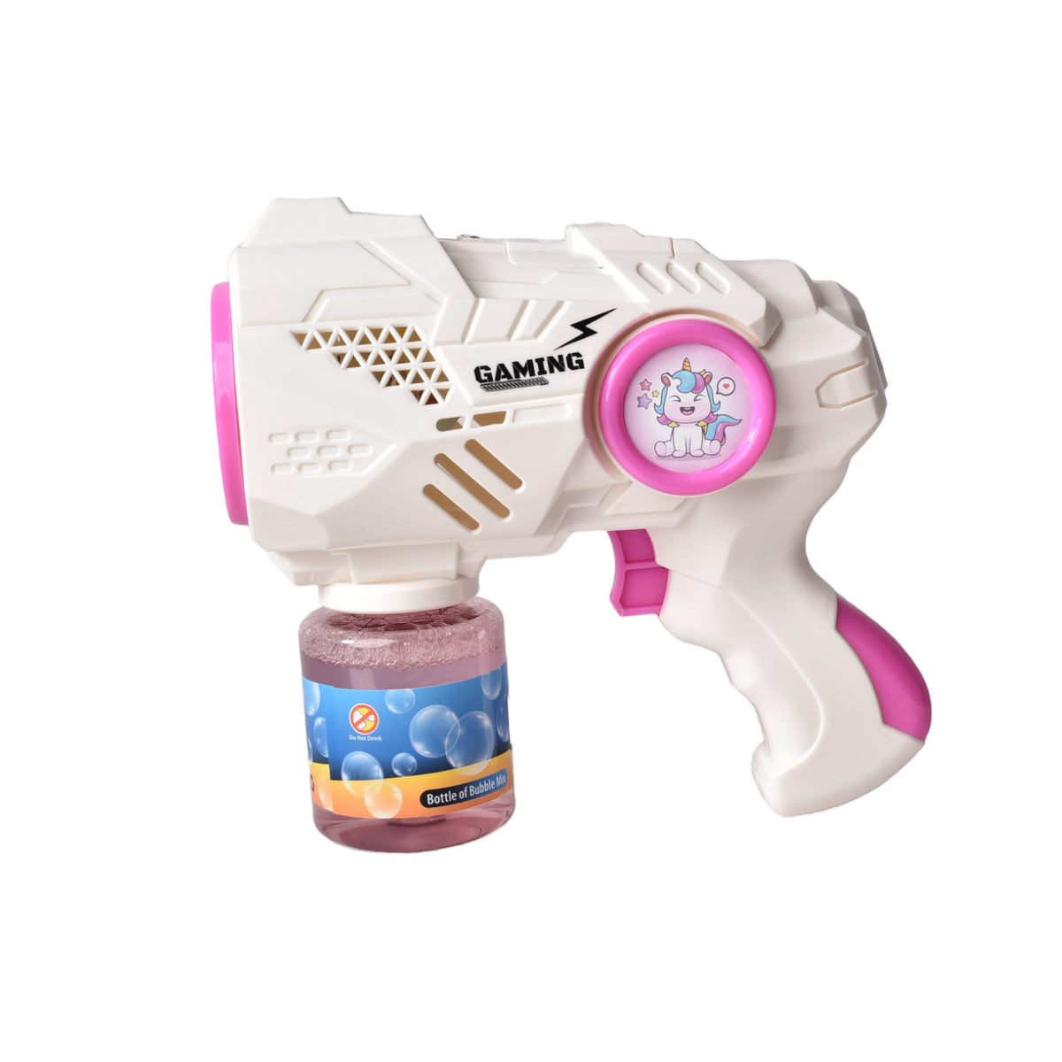 juguete pistola de burbujas niños rosada