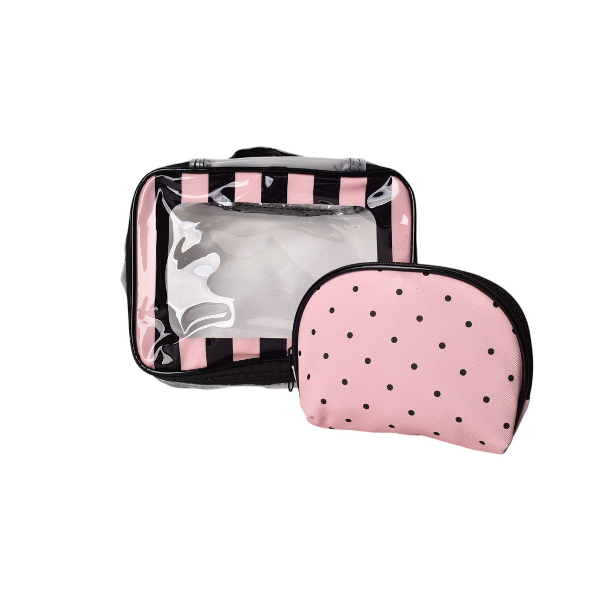 cosmetiquera x 2 und maquillaje sintetico pvc dim:21x15*8
