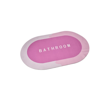 TAPETE OVALADO DE BAÑO ABSORBENTE ANTIDESLIZANTE CAUCHO ROSADO DIM:38X58