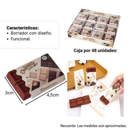 BORRADOR GOMA UNIDAD FORMA DE CHOCOLATINA DIM:4*3*1