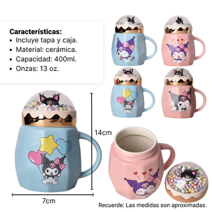 MUG POCILLO KUROMI PERSONAJE 420ML DIM:8X8X13