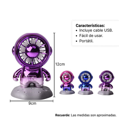 VENTILADOR FORMA ASTRONAUTA PLASTICO CON CABLE USB