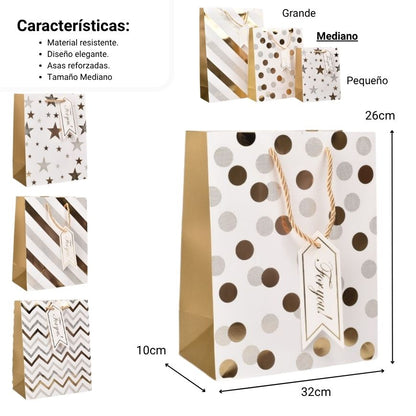 BOLSA REGALO M QZHZD-620B-4 DIM:26X32X10CM