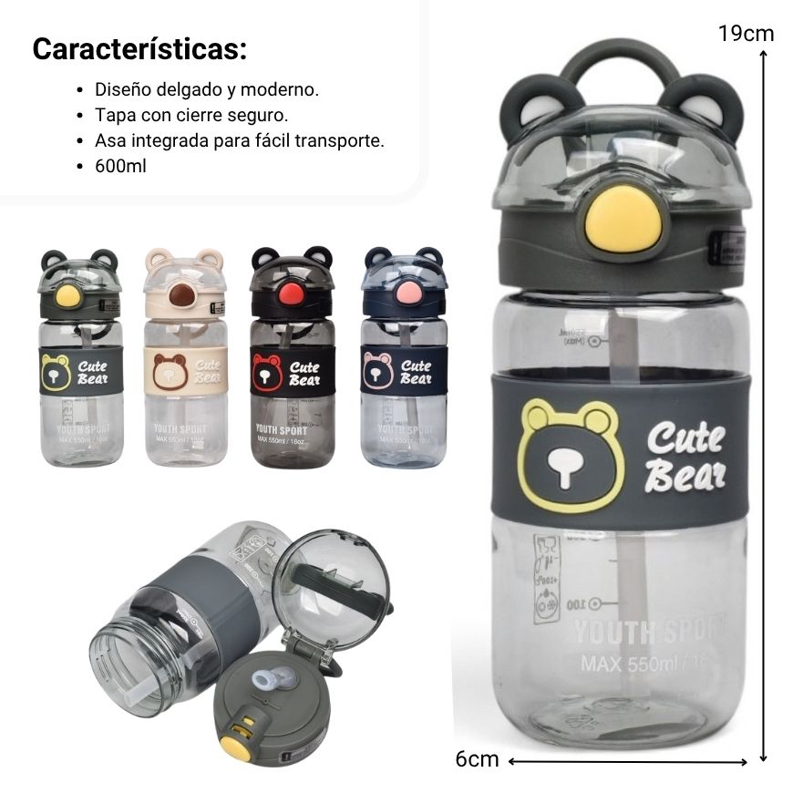 botella de agua plastico 550ml