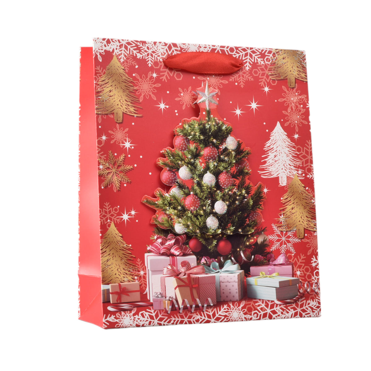 bolsa regalo en papel navidad tamaño pequeño 23x20cm
