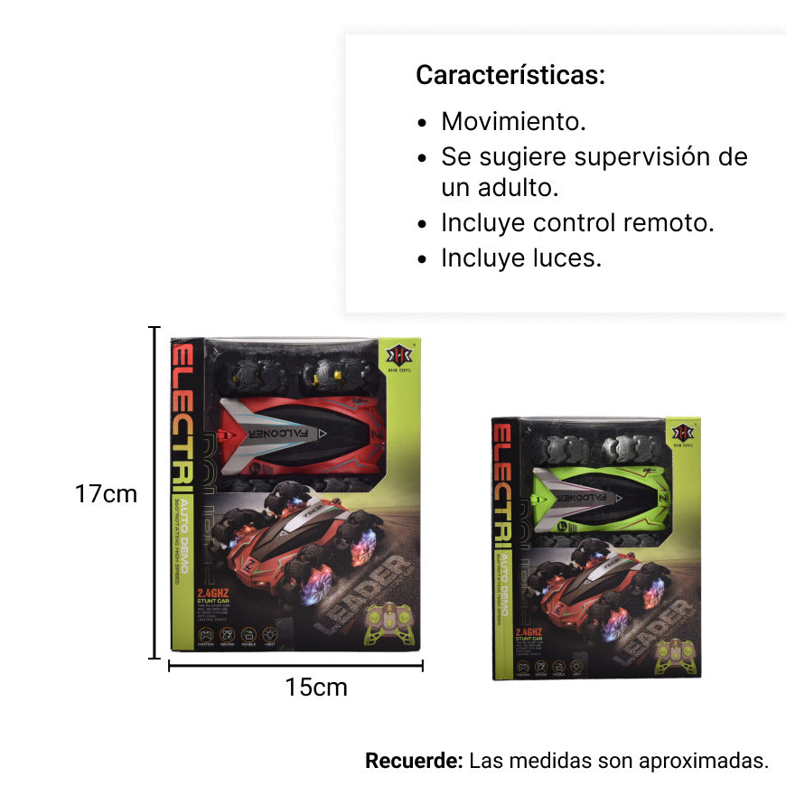 carro loco recargable control remoto dim:27x22x10