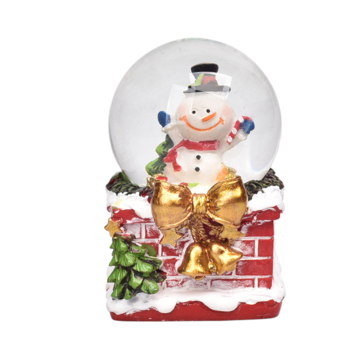 bola de nieve adorno de navidad vidrio resina dim:6x4x4
