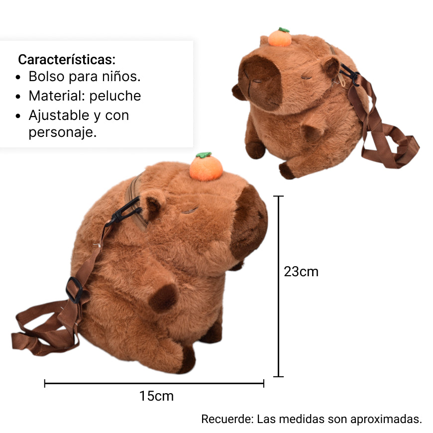 maleta morral pequeño infantil diseño capyba dim:23x15x14