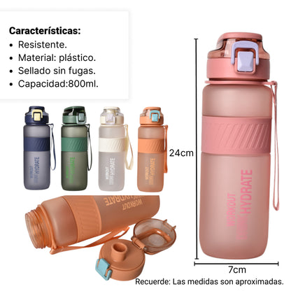 BOTELLA DE AGUA 800ML PLASTICO