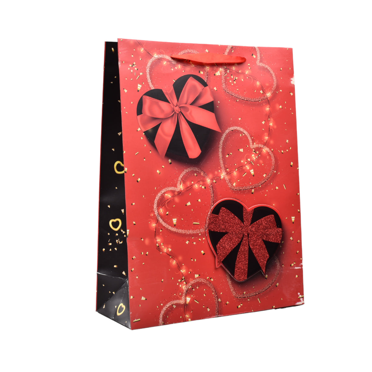 bolsa regalo en papel corazones grande