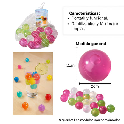 SET 20UND CUBOS DE HIELO FORMA REDONDO REUTILIZABLE PLASTICO