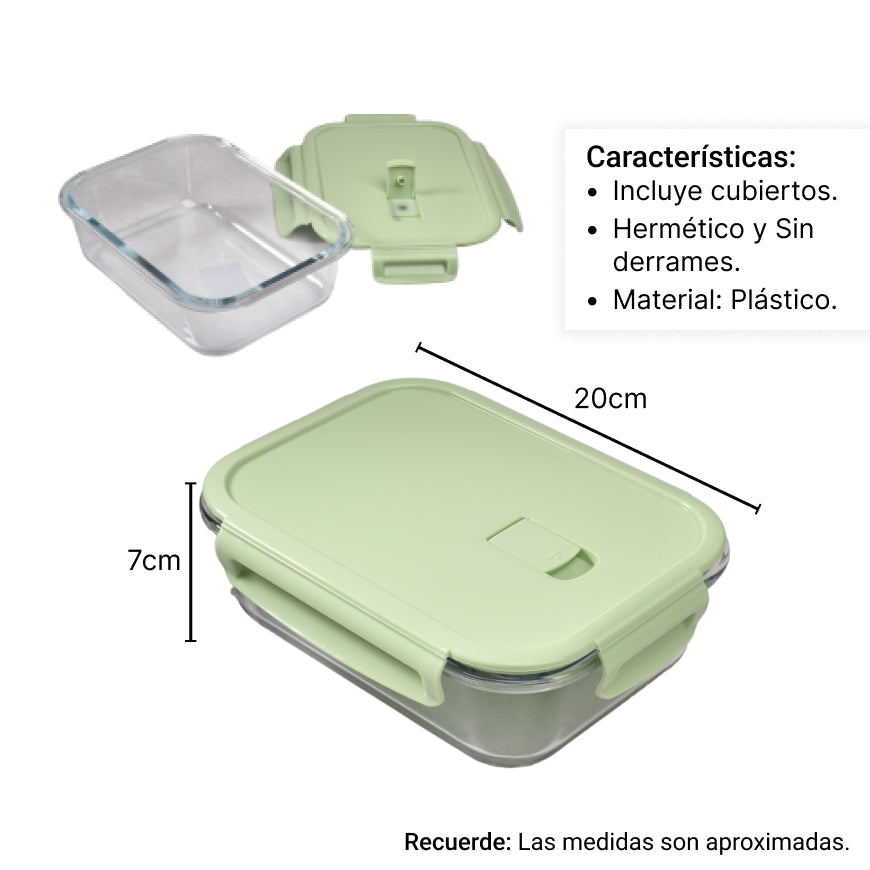 recipiente vidrio 1000ml dim:20*15cm