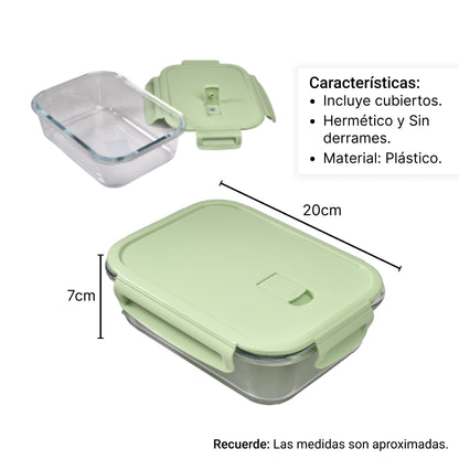 RECIPIENTE VIDRIO 1000ML DIM:20*15CM