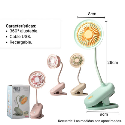 VENTILADOR RECARGABLE PLASTICO CON CABLE USB