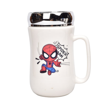 MUG POCILLO CERAMICA CON TAPA ESPEJO PERSONAJE 380ML DIM:14X7