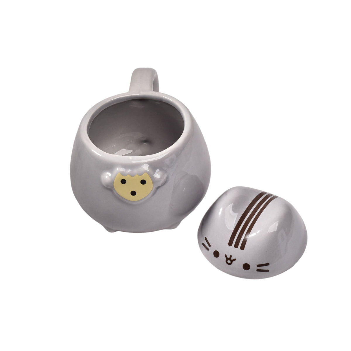 mug pocillo ceramica gato con tapa
