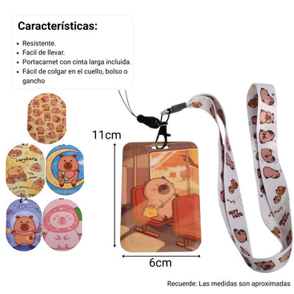 PORTACARNET PLASTICO POLIESTER CAPYBARA DIM:6X11