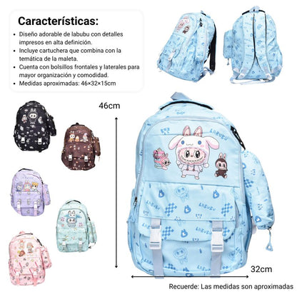MALETA MORRAL CON CARTUCHERA POLIESTER PERSONAJE DIM:46X32X15