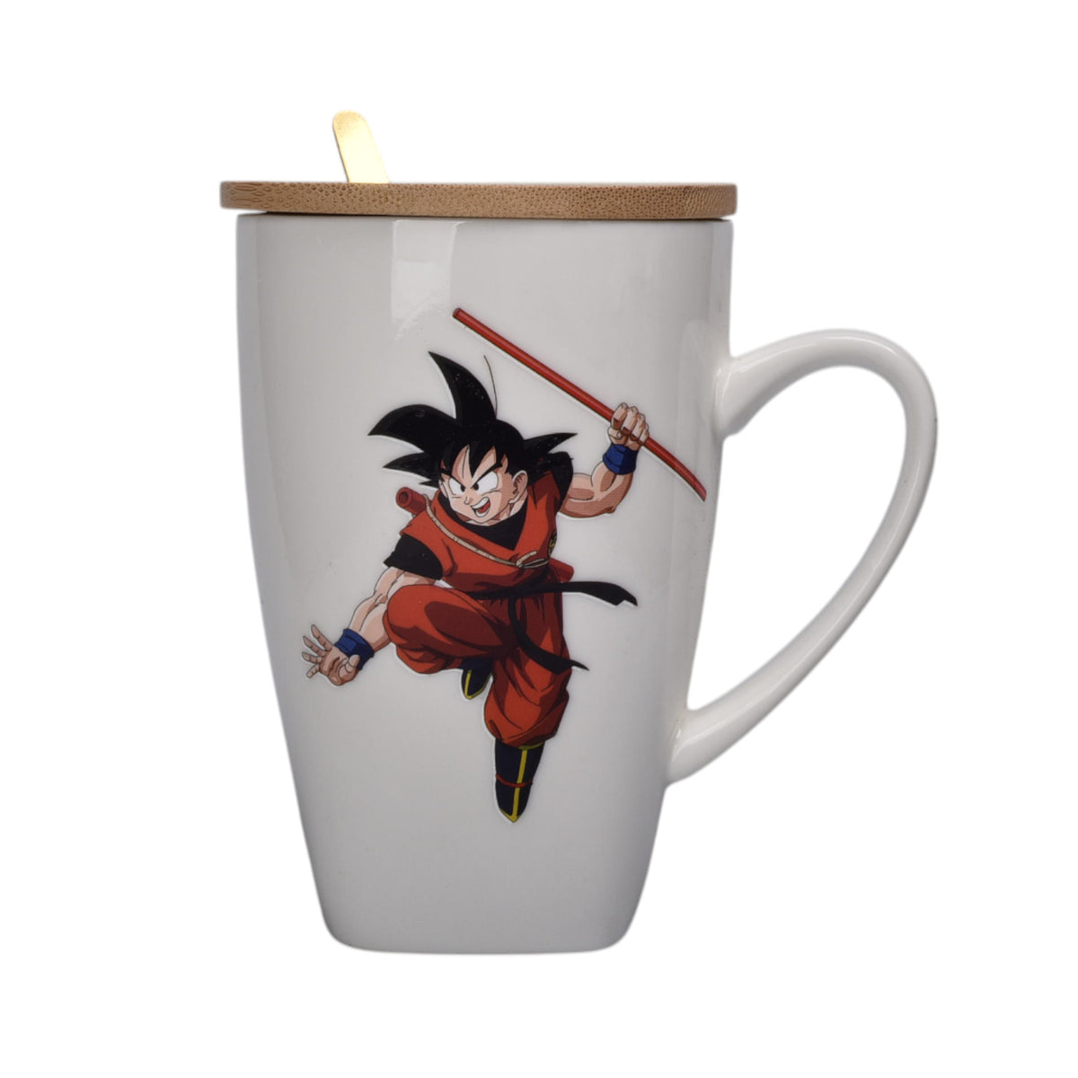 mug pocillo ceramica personaje con tapa de madera 380ml