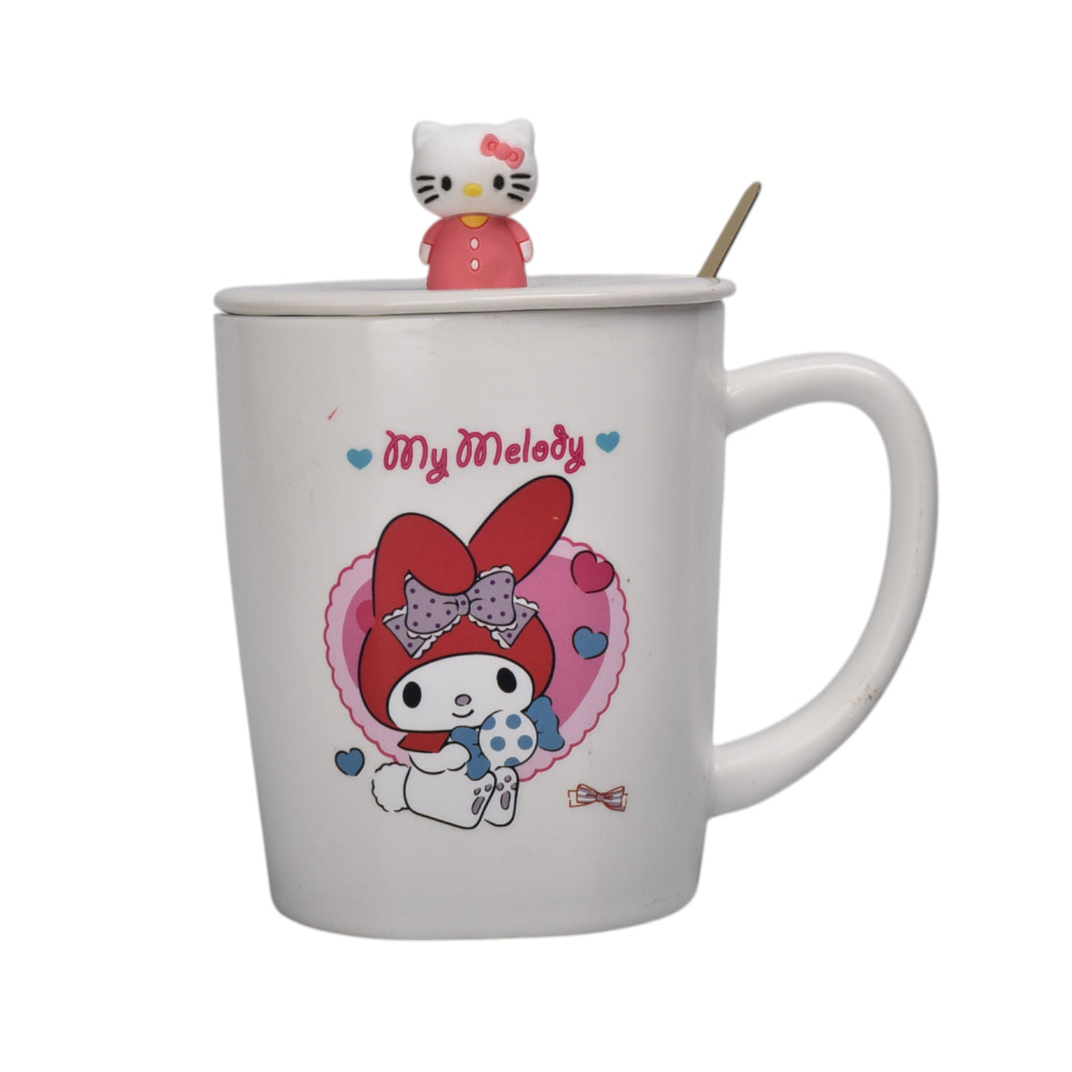 mug pocillo ceramica personaje con tapa de 420ml