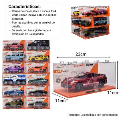 CARRO DE COLECCION METALICO CON ESTUCHE ACRILICO DIM:12 x 24 x 12 cm
