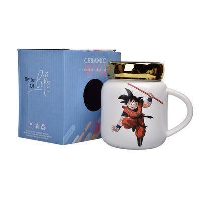 MUG POCILLO CERAMICA PERSONAJE CON TAPA ESPEJO 420ML