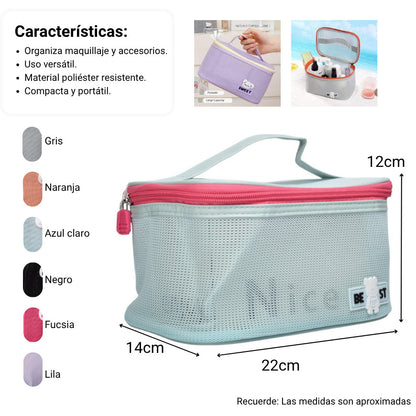 COSMETIQUERA MAQUILLAJE ORGANIZADOR POLIESTER DIM:21X14X12