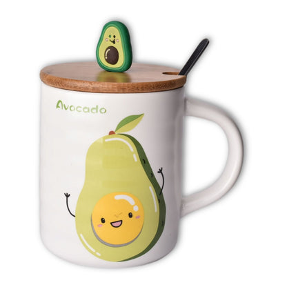 POCILLO CERAMICA CON CUCHARA DIM:8*10CM