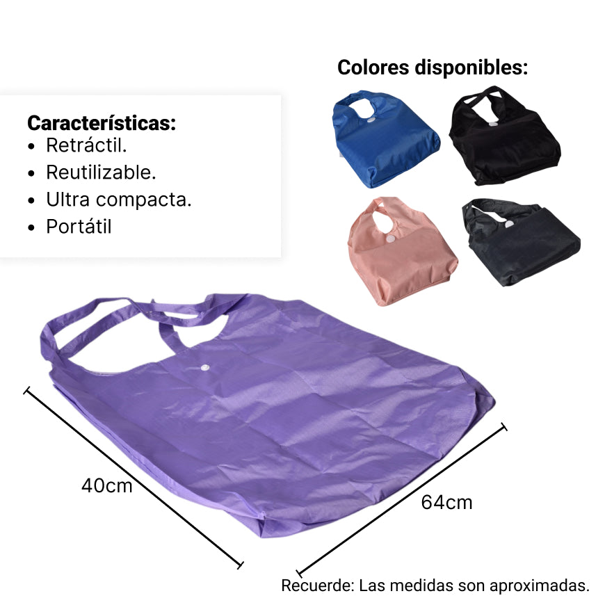 bolsa compras portatil reutilizable poliester