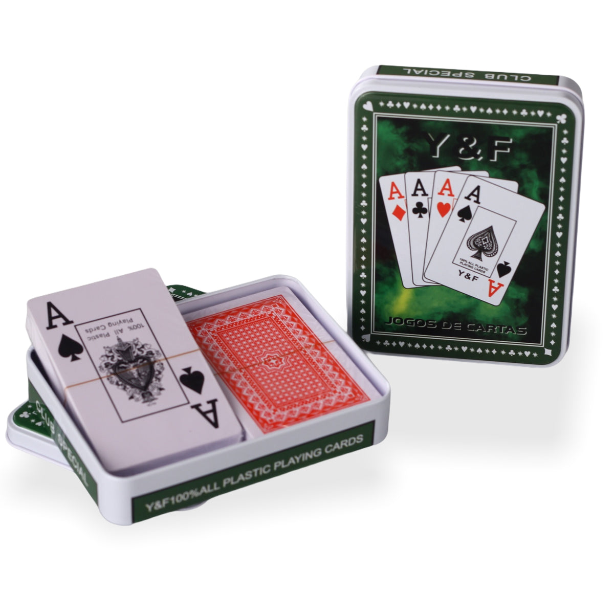 cartas (m1049) poker con estuche metalico