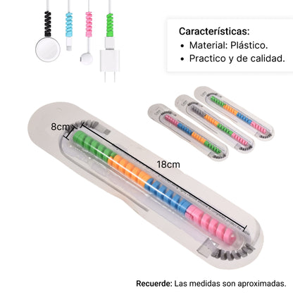 PROTECTOR ESPIRAL SILICONA PARA CABLES CEL USB X 4UND