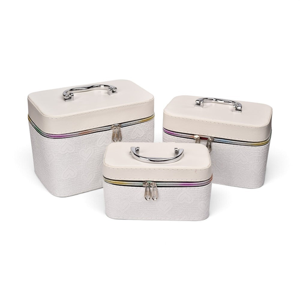 cosmetiquera neceser x3 und cuero sintetico dim:23x15x16.5cm