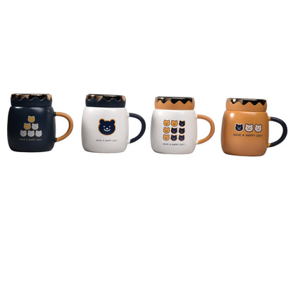 MUG POCILLO CON TAPA CERAMICA
