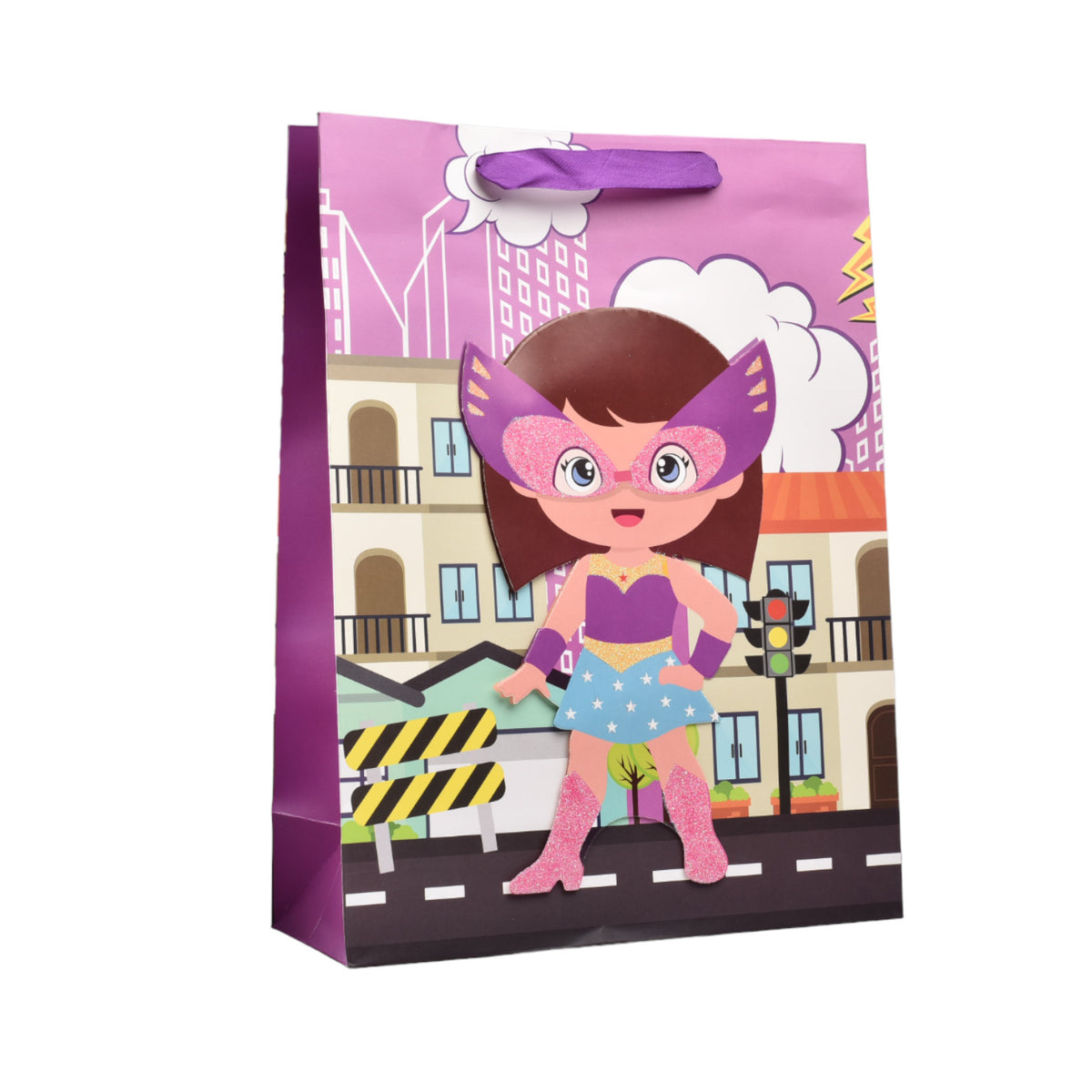 bolsa regalo en papel superheroe tamaño grande
