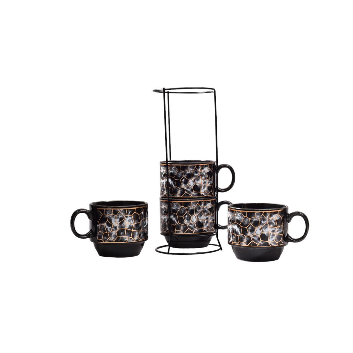 mug pocillo cermica color negro x 4 unidades